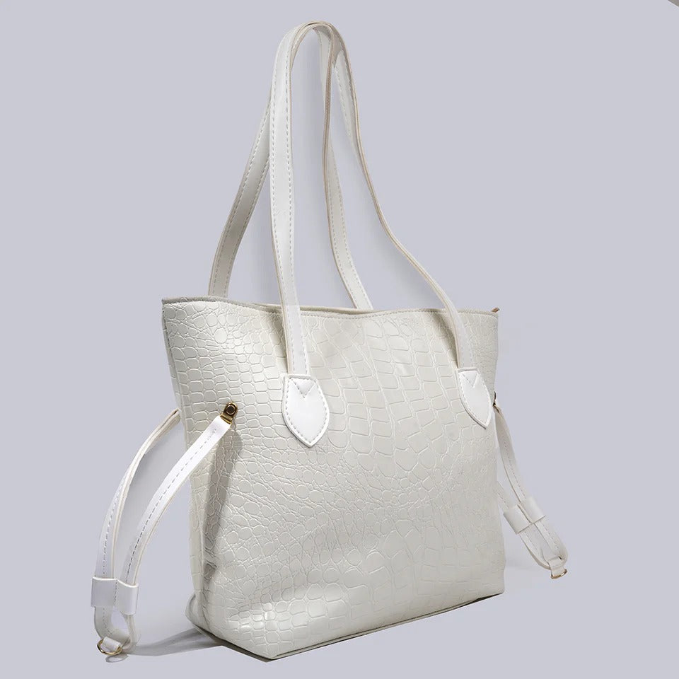 Croco Leather Shoulder Bag