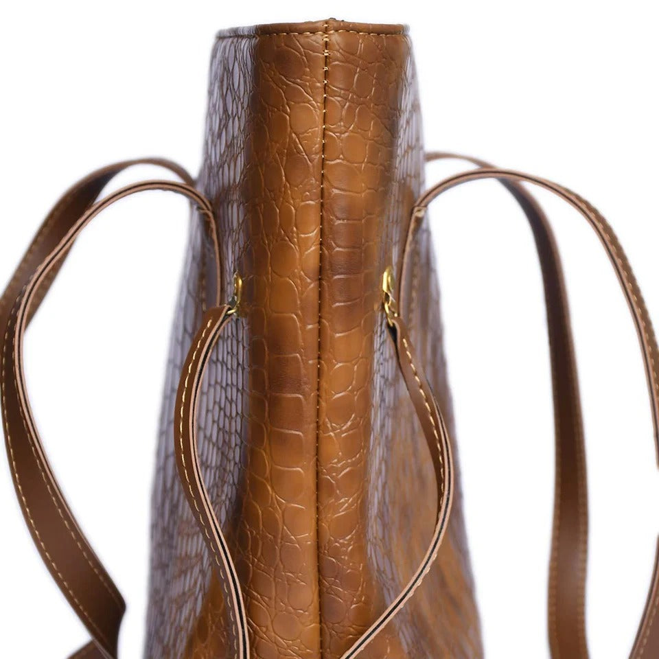 Croco Leather Shoulder Bag