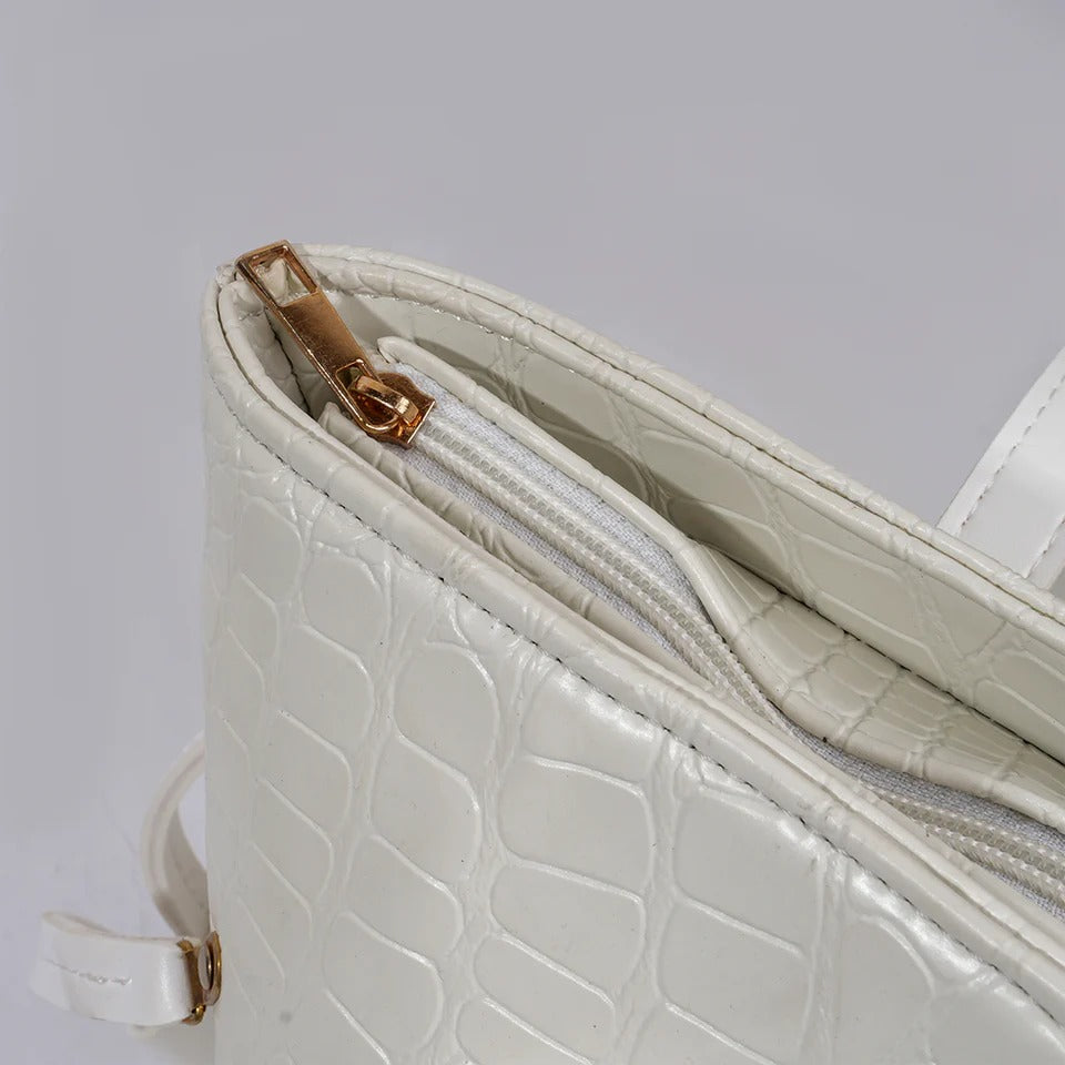 Croco Leather Shoulder Bag