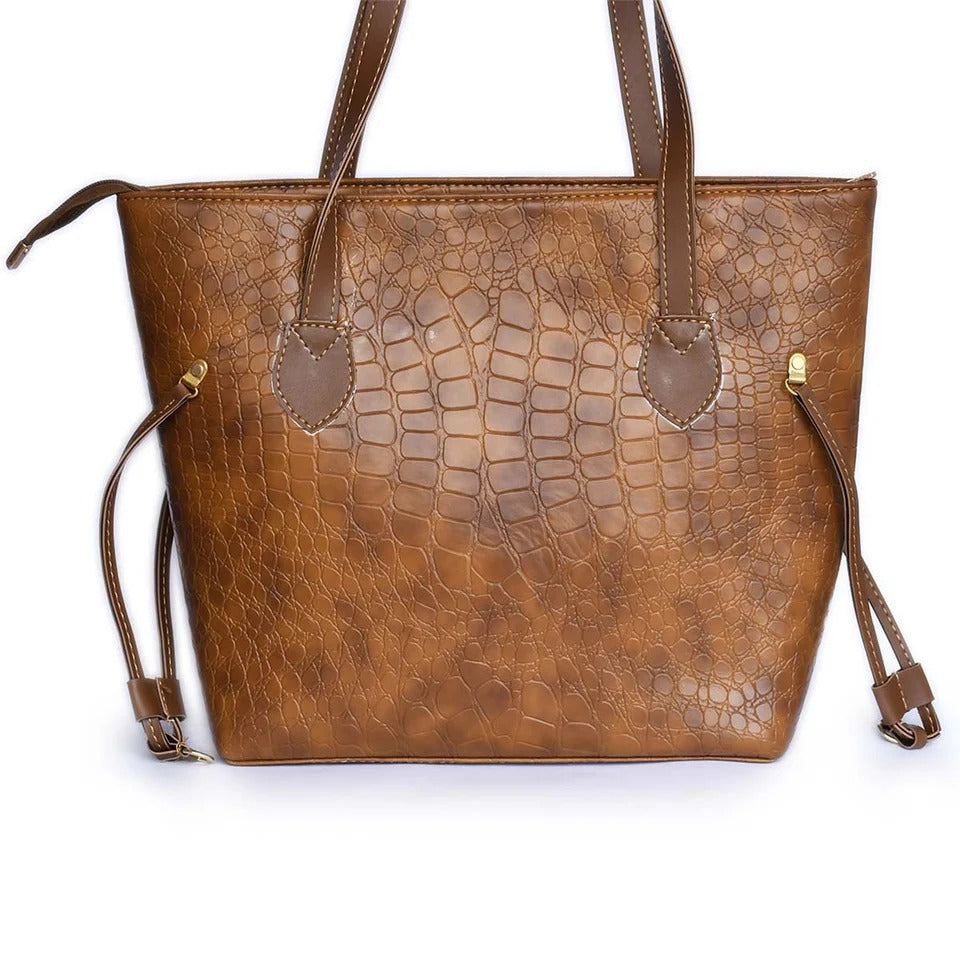 Croco Leather Shoulder Bag