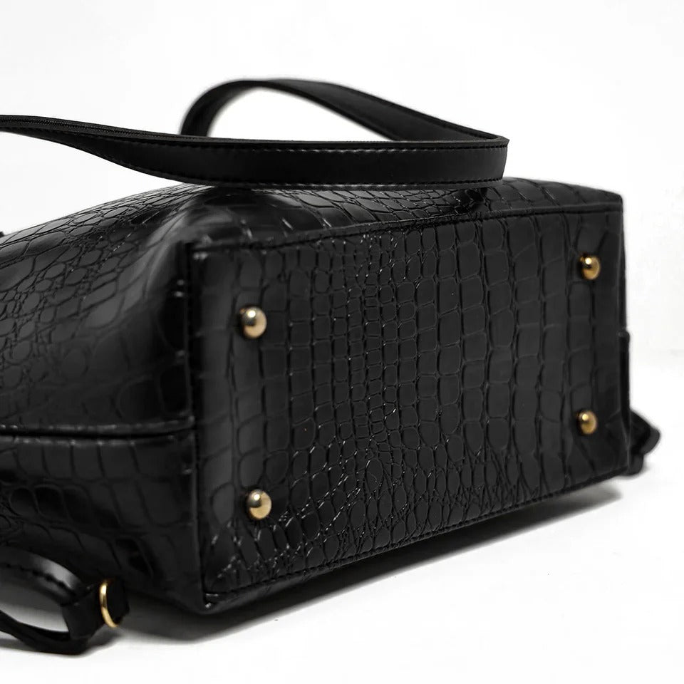 Croco Leather Shoulder Bag