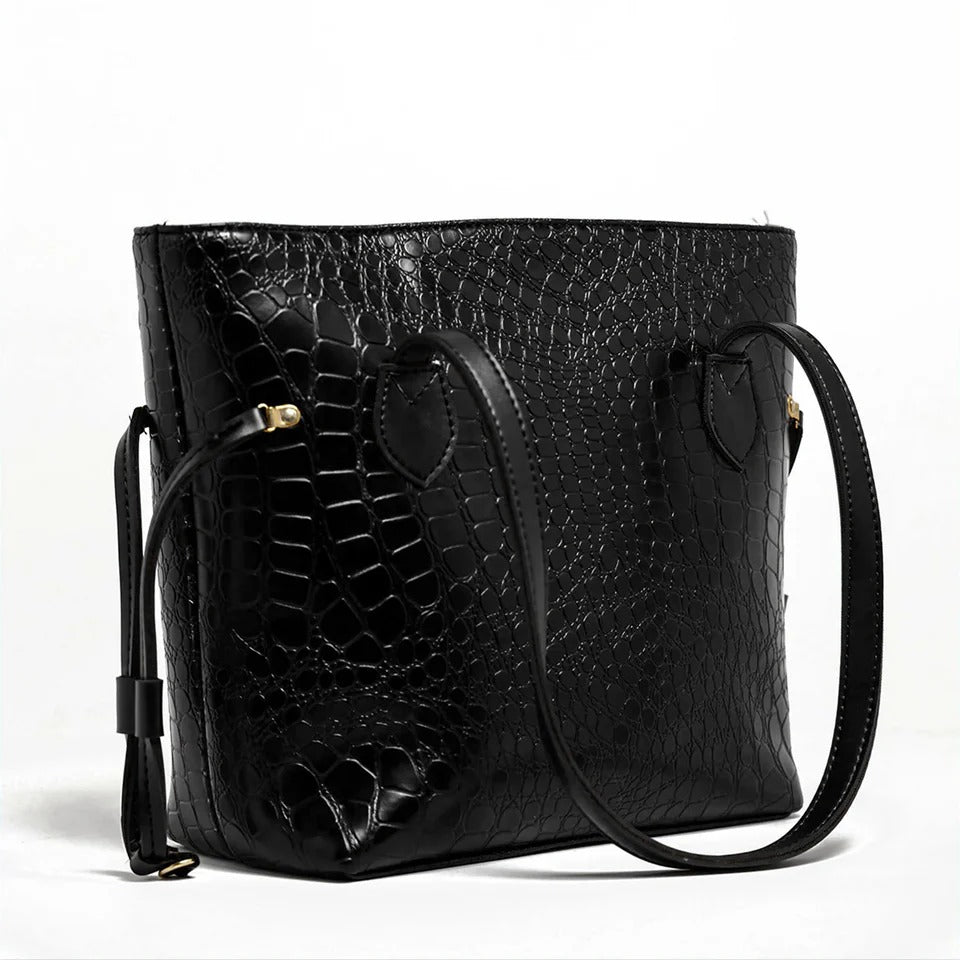 Croco Leather Shoulder Bag