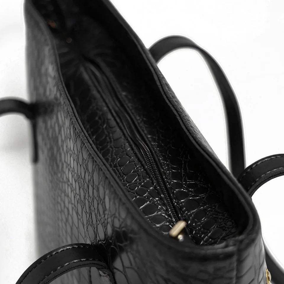 Croco Leather Shoulder Bag