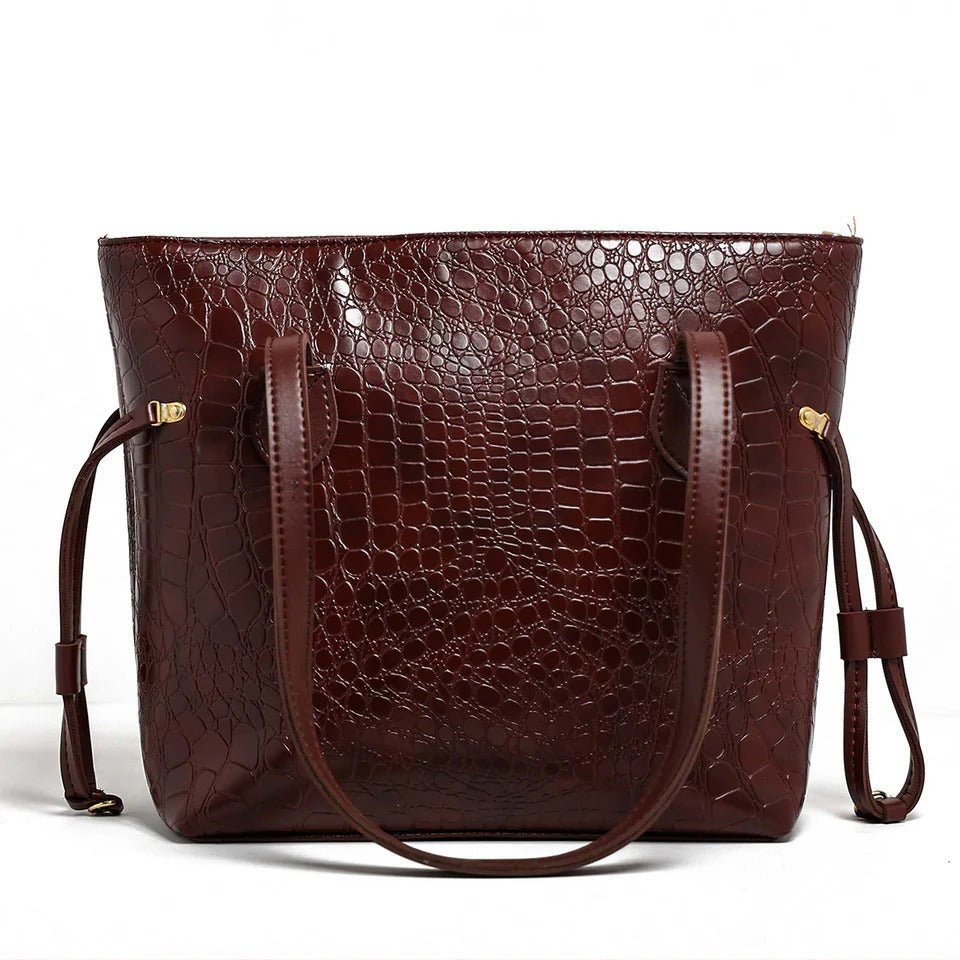 Croco Leather Shoulder Bag