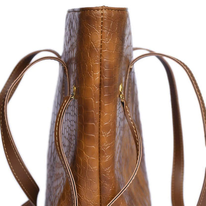Croco Leather Shoulder Bag