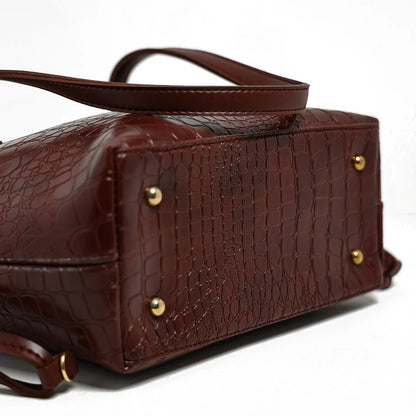 Croco Leather Shoulder Bag