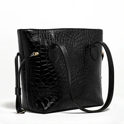 Croco Leather Shoulder Bag