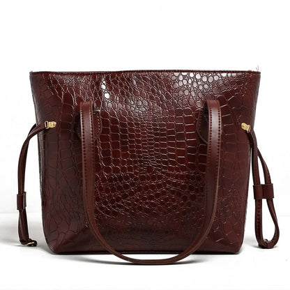 Croco Leather Shoulder Bag